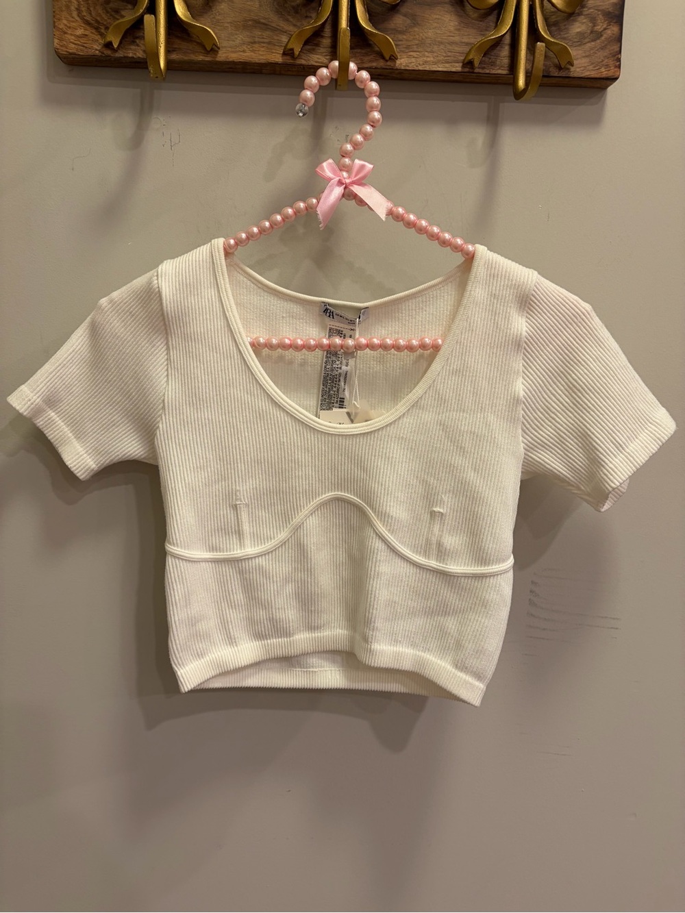 Zara NWT white cropped top